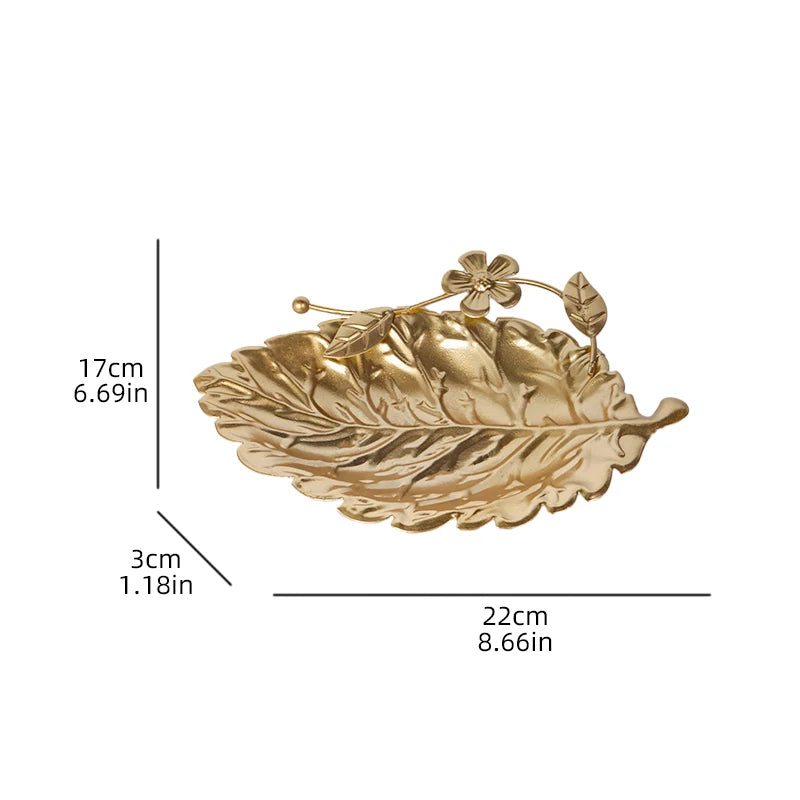 Golden Metal Decorative Fruit Tray