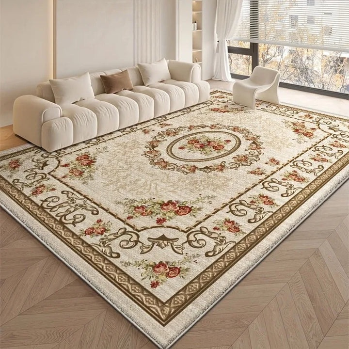 Floral Area Rug | Soft Flannel Carpet for Living Room, Bedroom & Hallway