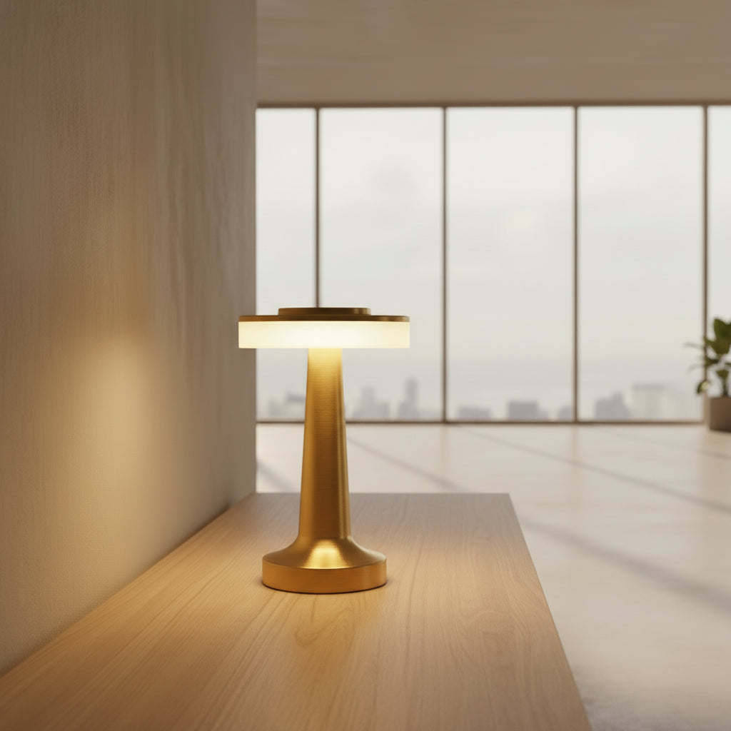UFO LED Table Lamp – Rechargeable Metal Touch Light for Bar & Bedroom