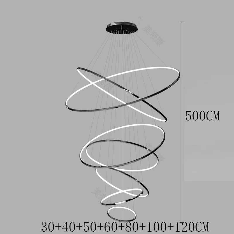 Multi-Ring LED Chandelier Pendant Light