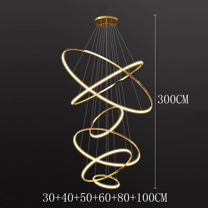 Multi-Ring LED Chandelier Pendant Light