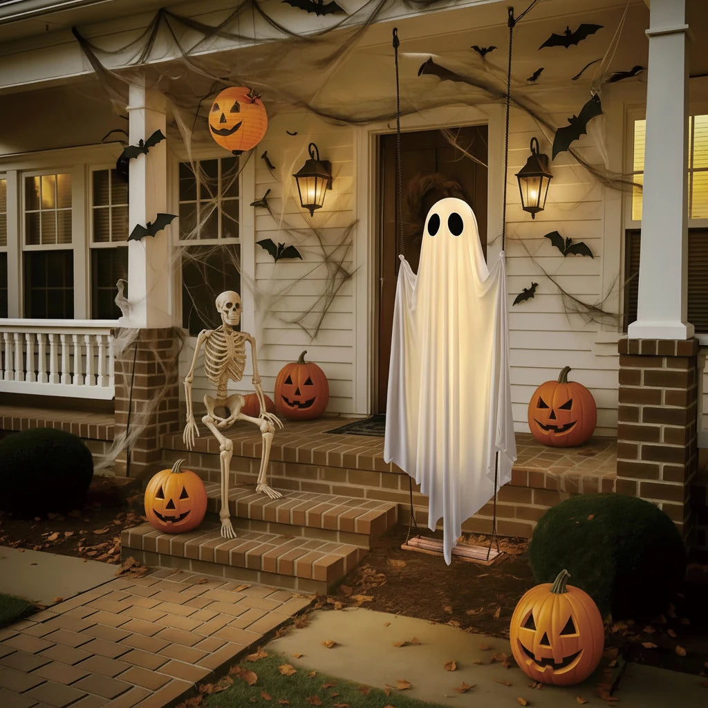 LED Hanging Swing Ghost Halloween Decoration