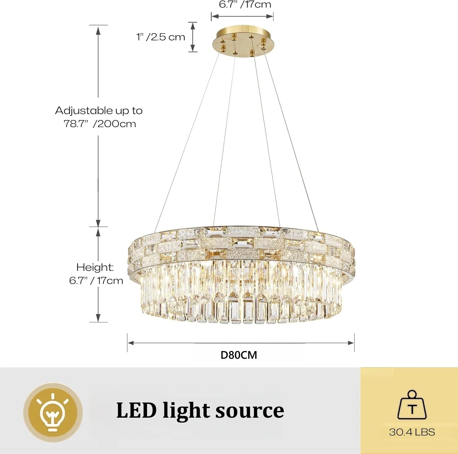 Modern Gold Crystal Chandelier