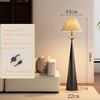 Walnut Wood Floor Lamp with Fabric Shade
