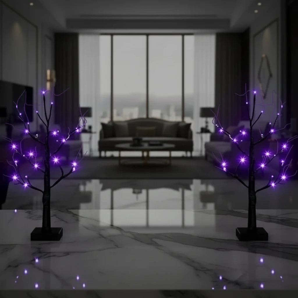 Gothic Black Willow Tree LED Night Light