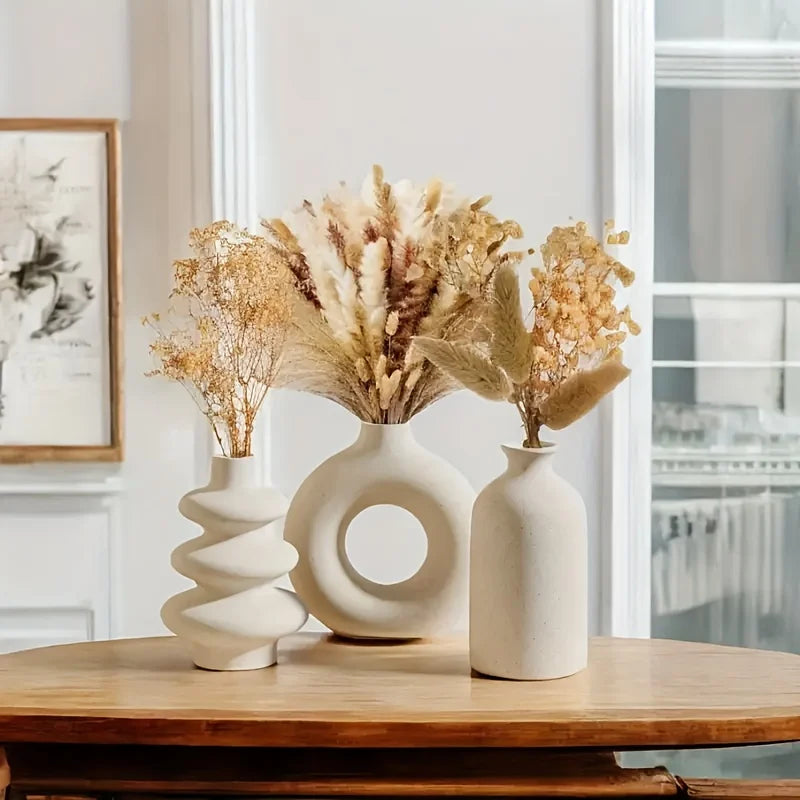 Ceramic Bohemian Vase Set of 3