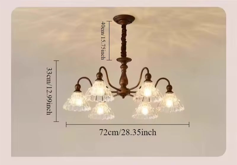 French Retro Glass Chandelier