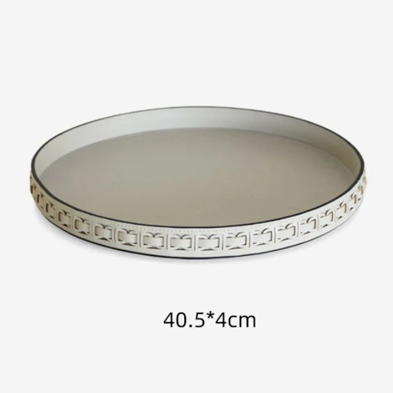 Woven Round Storage Tray with Metal Frame