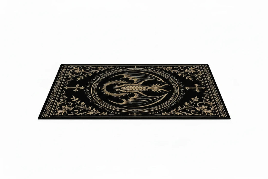 Gothic Print Flannel Doormat – Anti-Slip