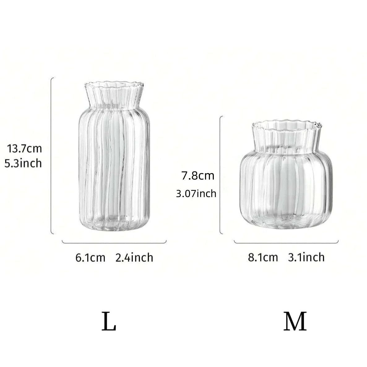 Retro Striped Glass Vase