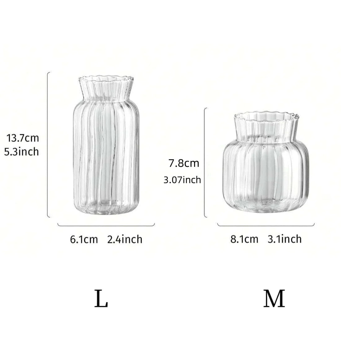 Retro Striped Glass Vase