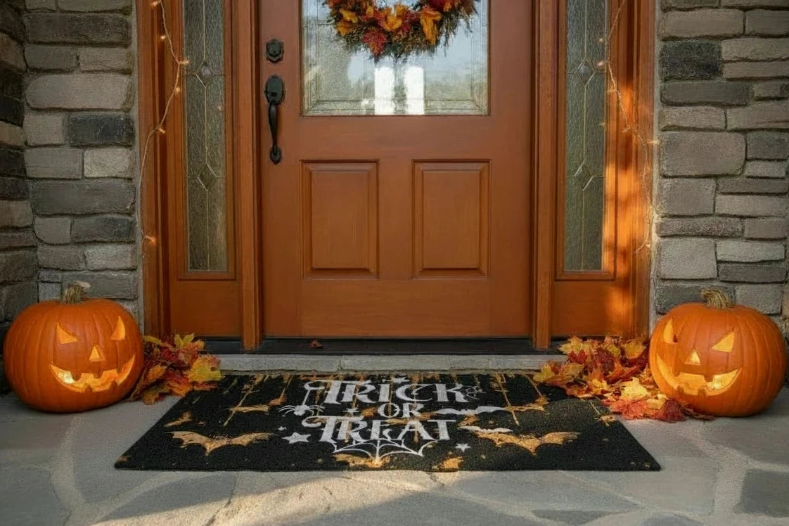 Gothic Print Flannel Doormat – Anti-Slip