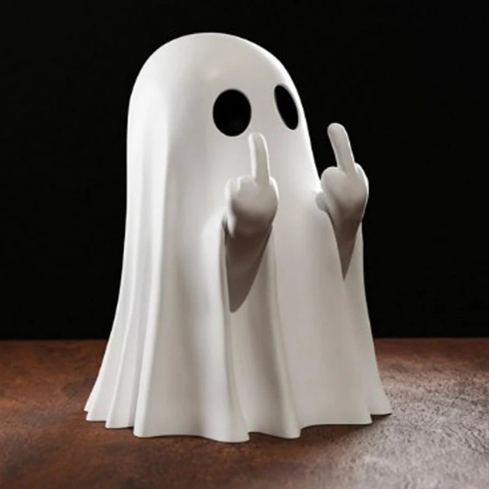 Kawaii Ghost Resin Mini Statue | Halloween Shelf Decor