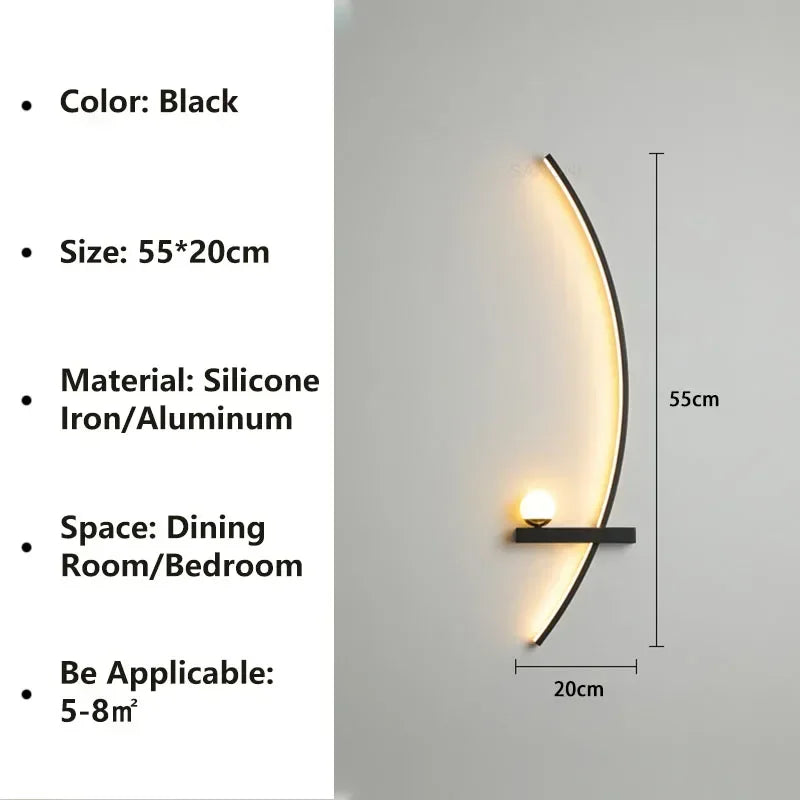 Modern LED Linear Wall Sconce in Black & Gold