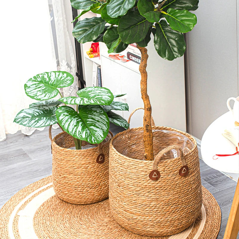 Rattan Woven Floor Planter Basket