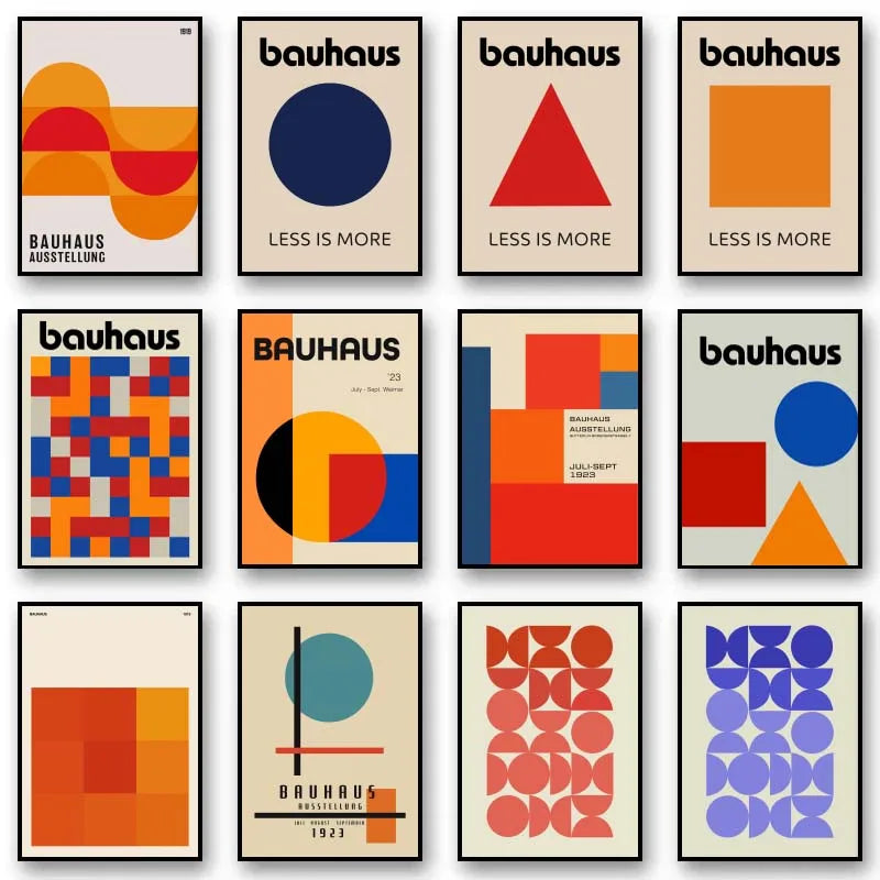 Mid-Century Modern Bauhaus Abstract Geometric Wall Art