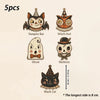 Vintage Wooden Halloween Hanging Ornament Set