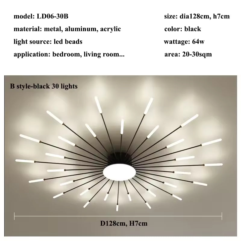 Firework LED Ceiling Chandelier
