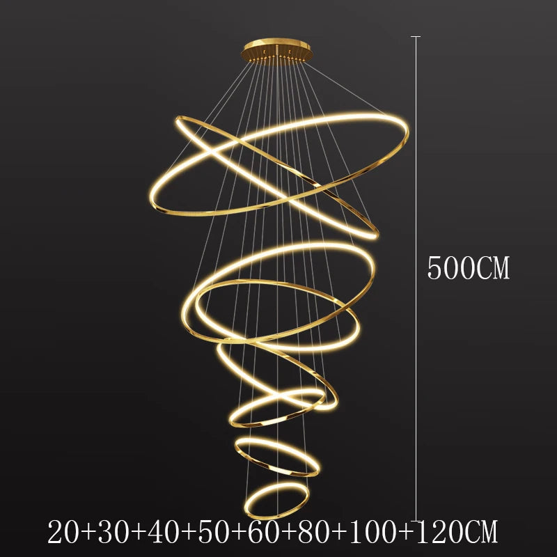 Multi-Ring LED Chandelier Pendant Light