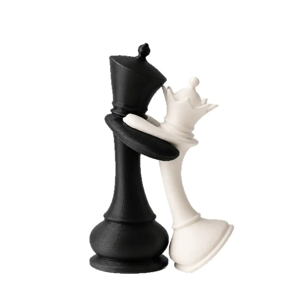 3D Printed Chess King & Queen Sculpture | Modern Desktop Décor