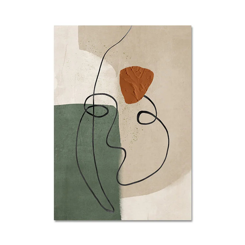 Matisse-Inspired Abstract Line Art Canvas Print