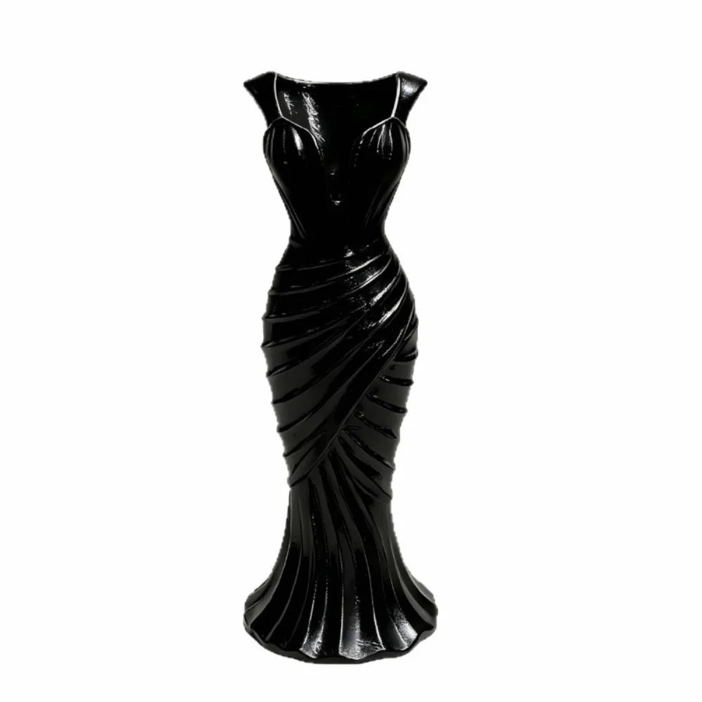 Elegant Dress-Silhouette Decorative Vase