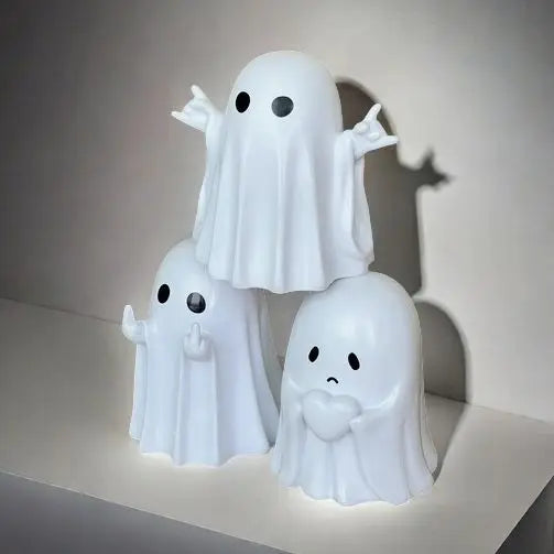 Middle Finger Ghost Figurine | Halloween Shelf Decor