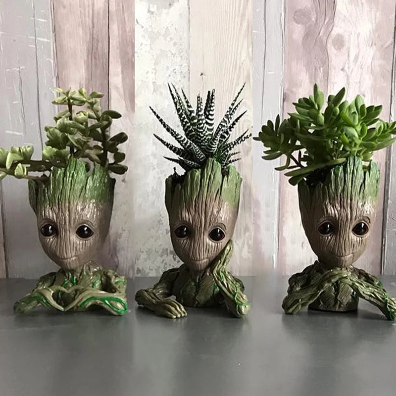 Groot Tree Figure Planter Vase | Desk Organiser & Pen Holder