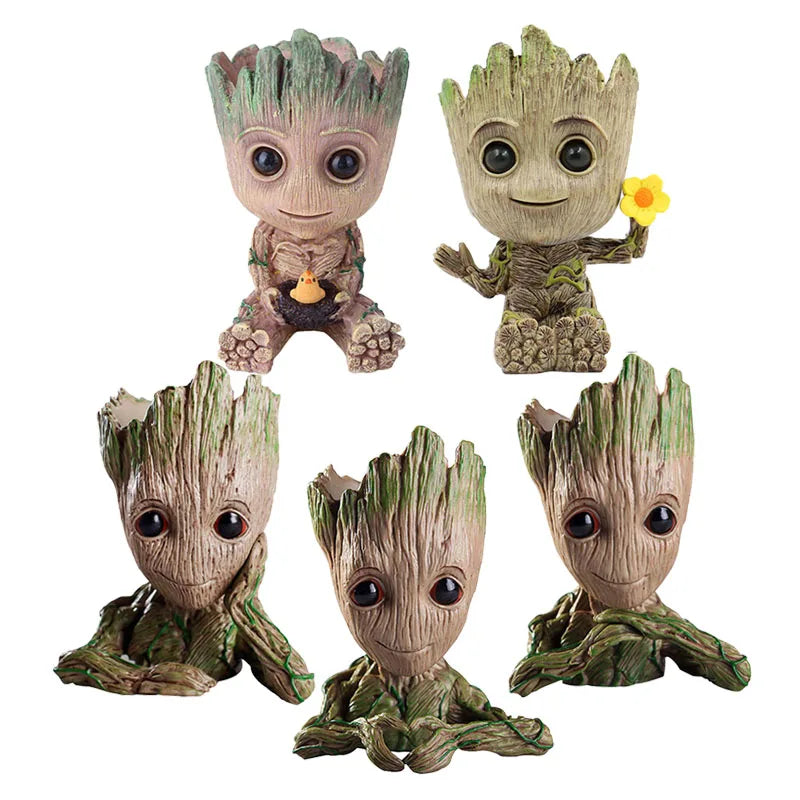 Groot Tree Figure Planter Vase | Desk Organiser & Pen Holder