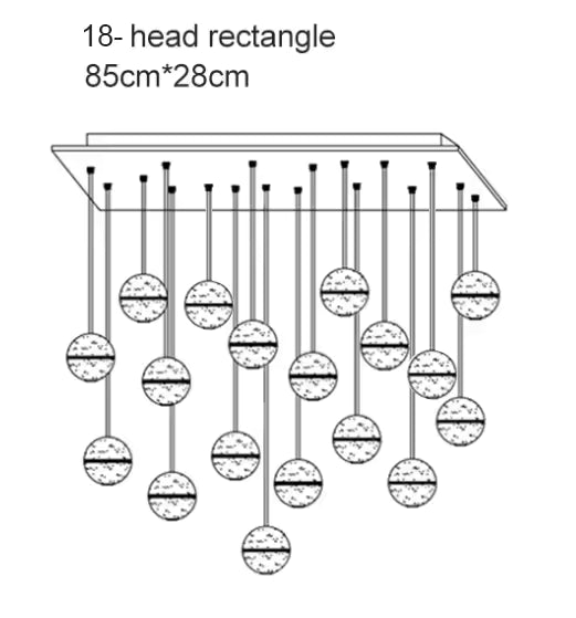 Crystal Ball Spiral Chandelier – LED Staircase & Living Room Ceiling Light