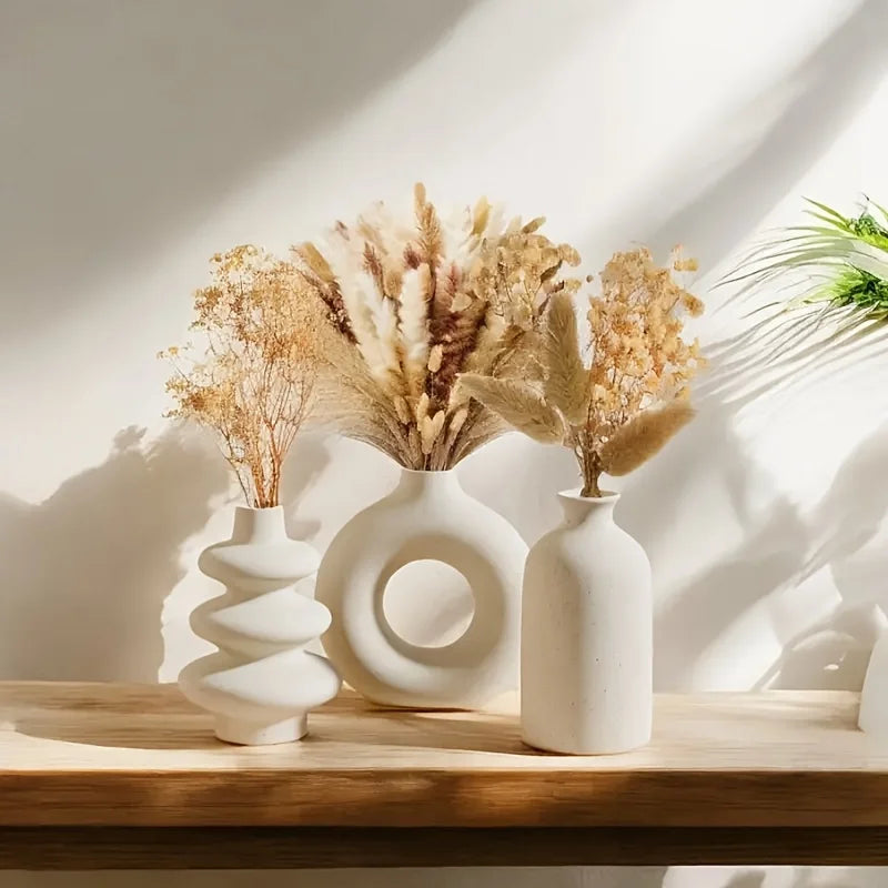 Ceramic Bohemian Vase Set of 3