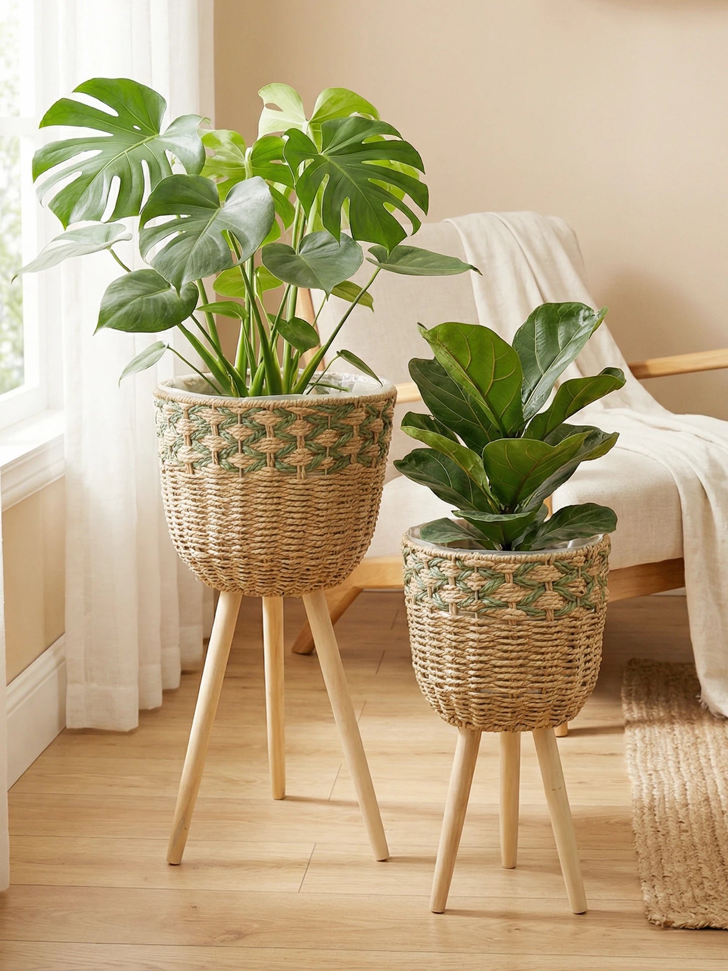 Nordic Woven Bamboo Plant Basket