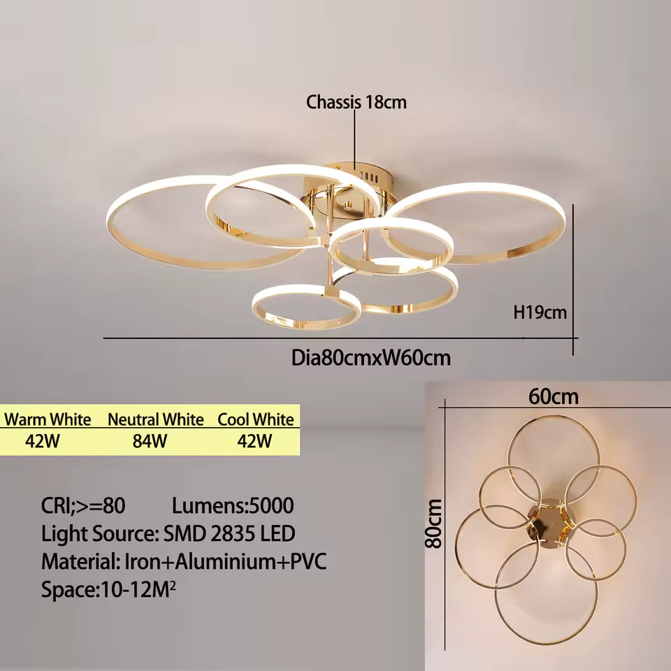 Round Dimmable LED Ceiling Chandelier