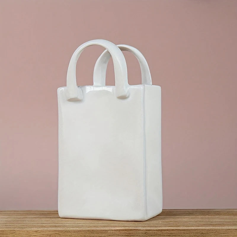 Handbag-Shaped Resin Vase – Modern Tabletop Décor