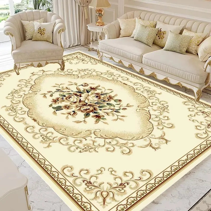 Floral Area Rug | Soft Flannel Carpet for Living Room, Bedroom & Hallway