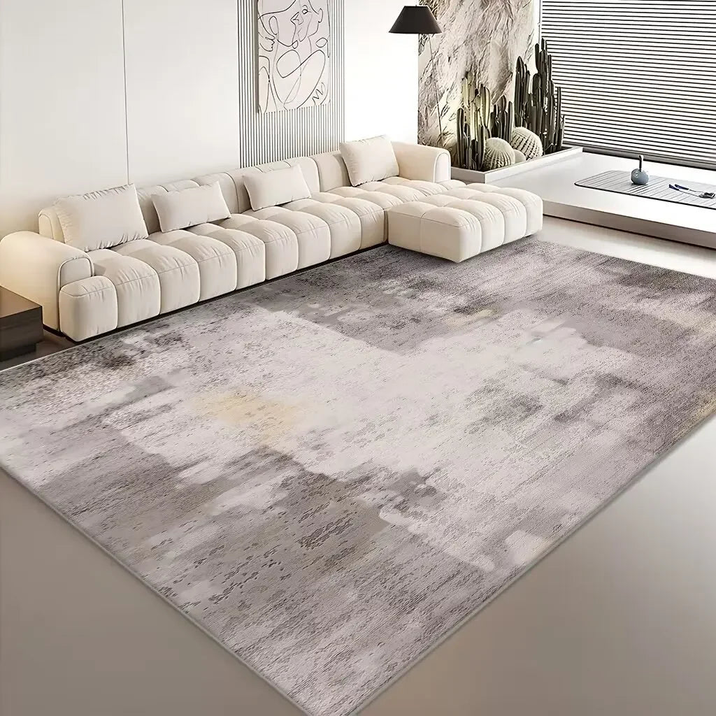 Abstract Geometric Flannel Area Rug | Non-Slip Washable Floor Mat
