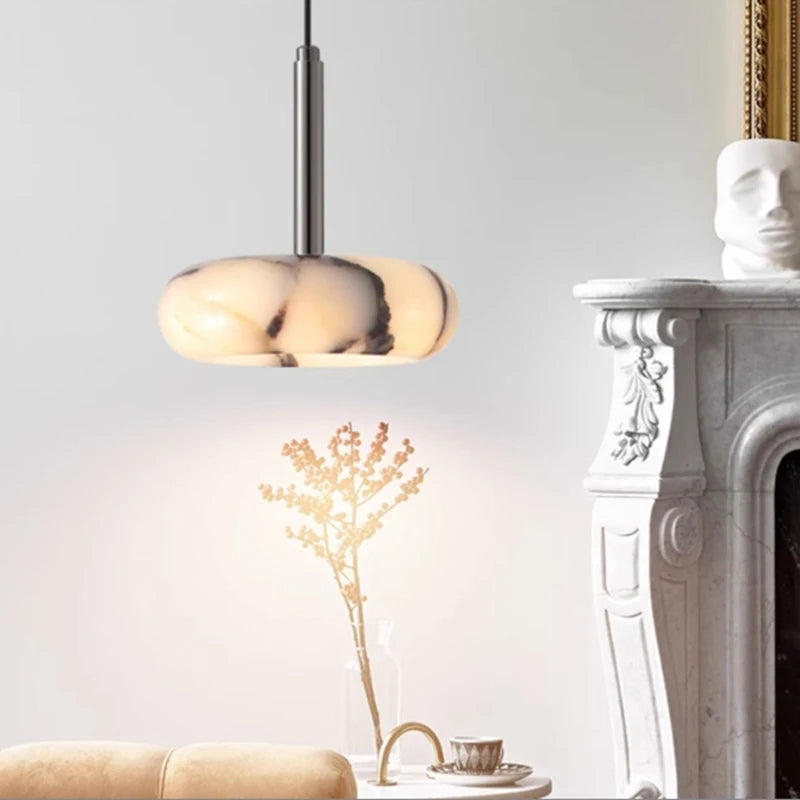 Luxury Black Stone-Style Pendant Light