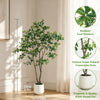 Faux Black Olive Tree in White Pot