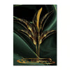 Gold Leaves Abstract Canvas Wall Art | Modern Black & Gold Print