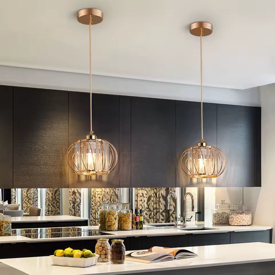 Crystal Lantern Pendant Light for Kitchen Island & Hallway