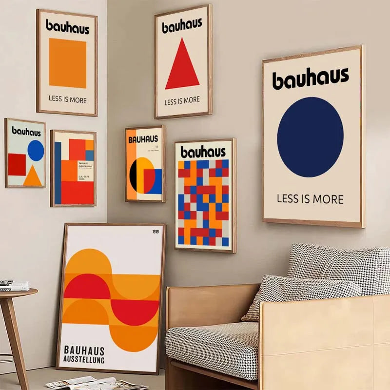 Mid-Century Modern Bauhaus Abstract Geometric Wall Art