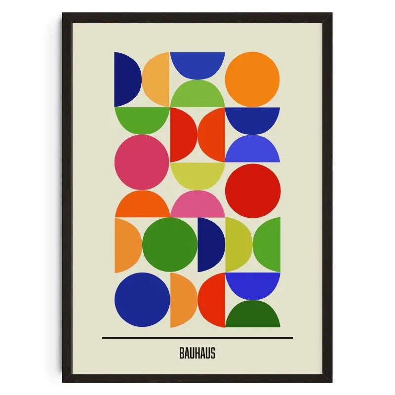 Mid-Century Modern Bauhaus Abstract Geometric Wall Art