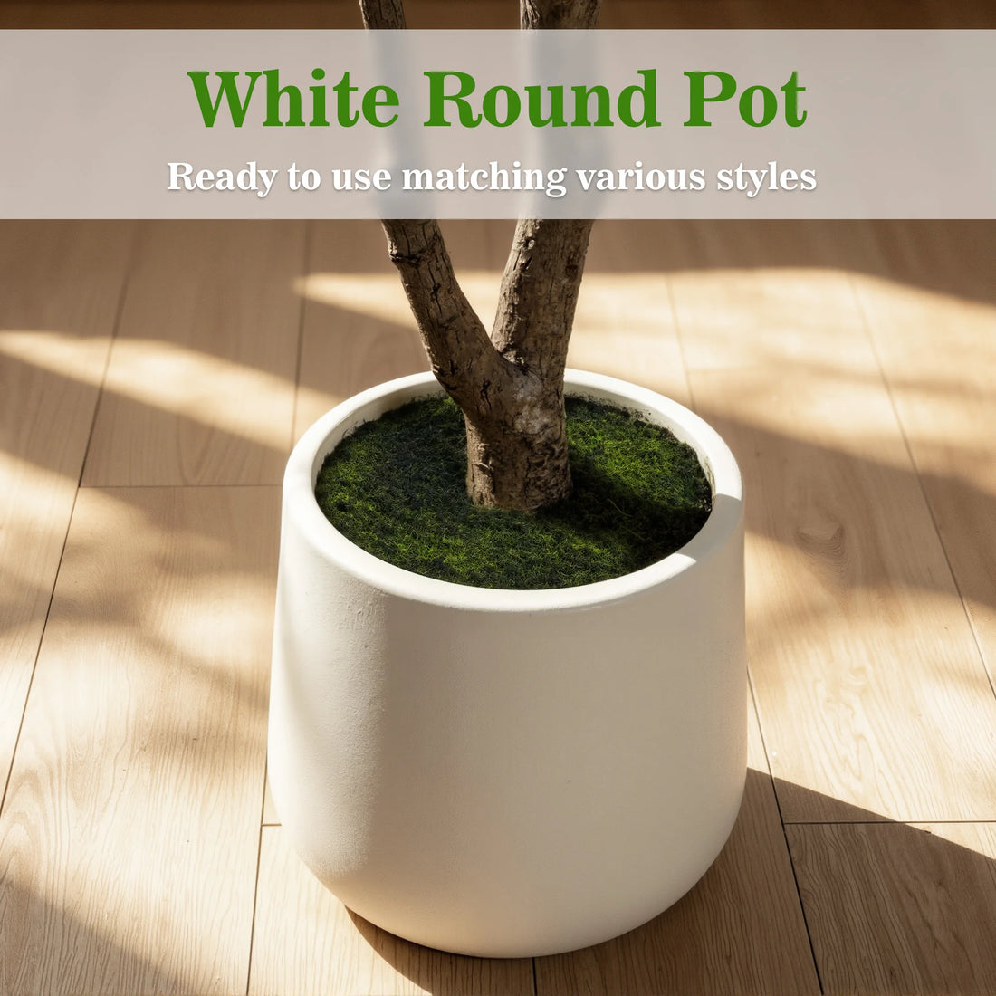 Faux Black Olive Tree in White Pot