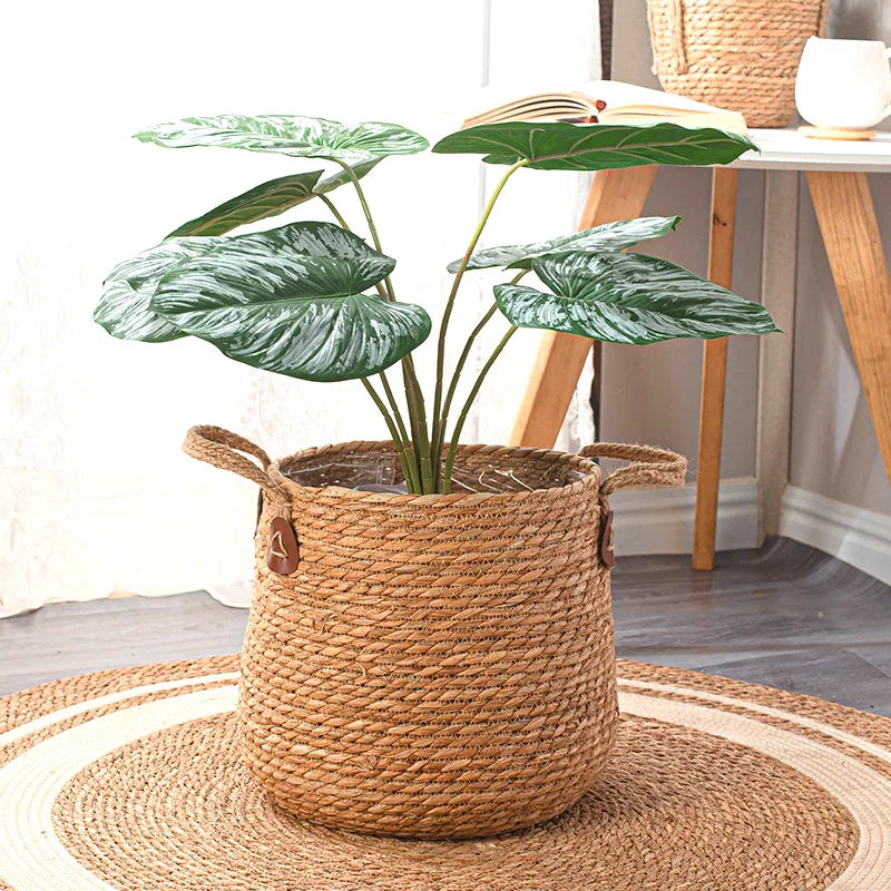 Rattan Woven Floor Planter Basket