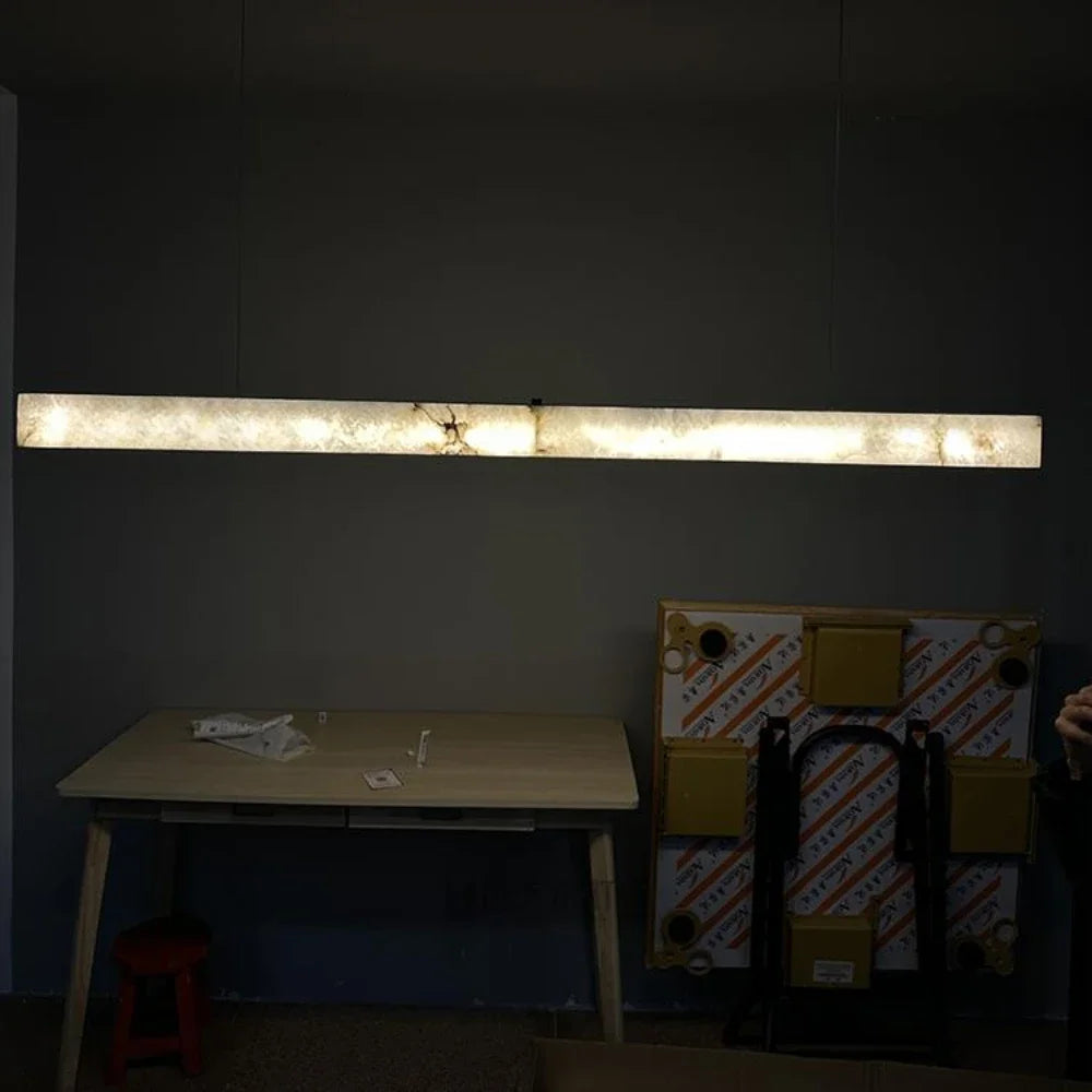 Modern Marble & Brass LED Pendant Light