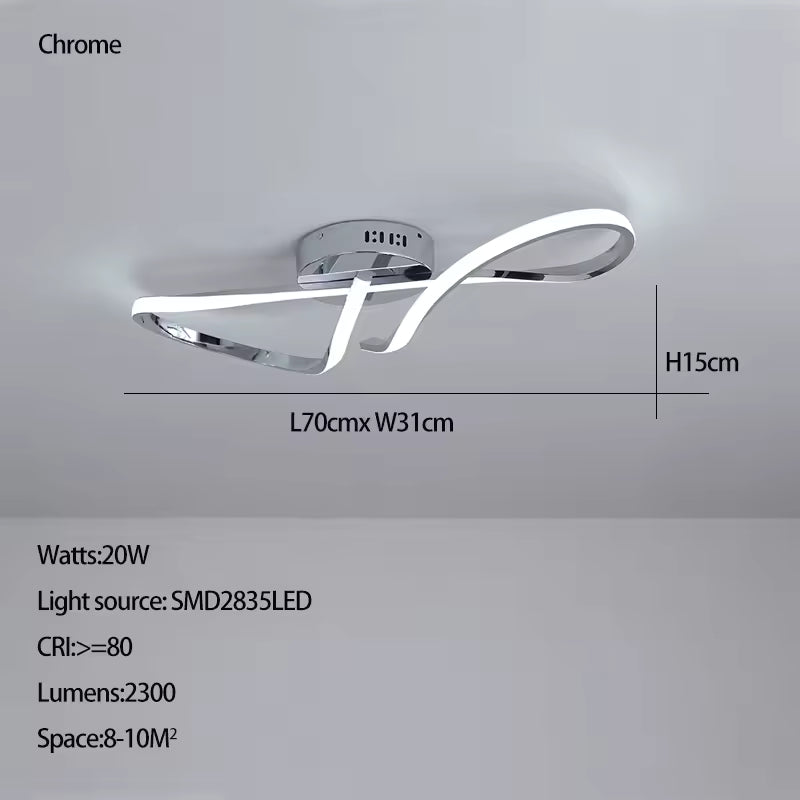 Polished Chrome Semi-Flush LED Ceiling Chandelier