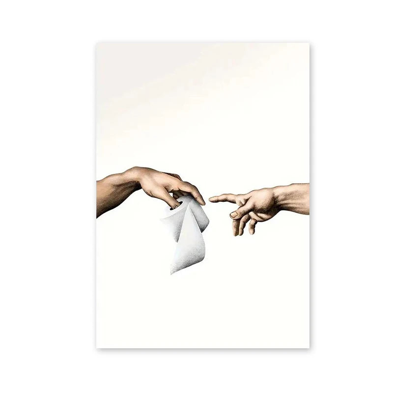 Michelangelo Parody Humour Canvas Print