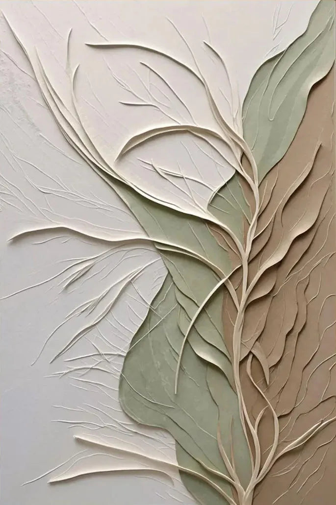 Botanical Triptych Canvas Print Set | Sage Green Wabi-Sabi