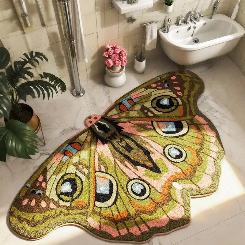 Retro Butterfly Print Area Rug
