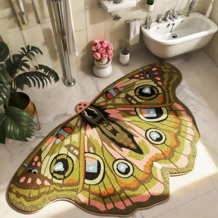 Retro Butterfly Print Area Rug